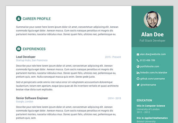 Cv Template Bootstrap  