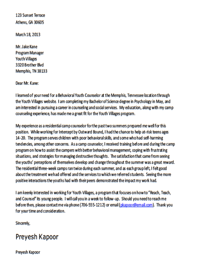 3 Paragraph Cover Letter Template  