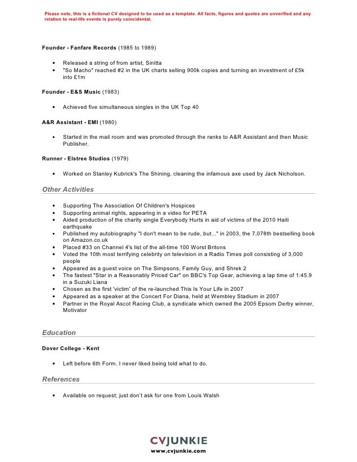 Cv Template Kent  