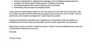 Cover Letter Template Office Assistant  