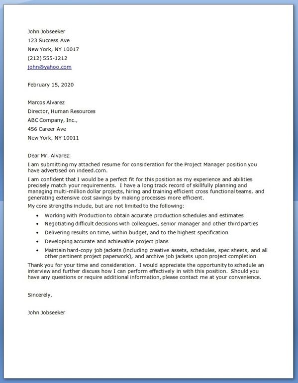 Cover Letter Template Pinterest  