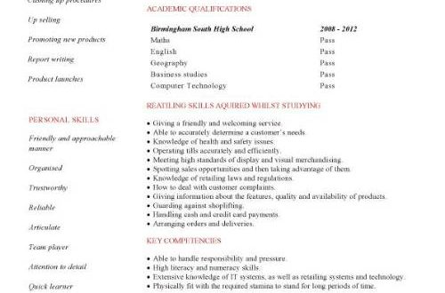 A Cv Template For A Student  