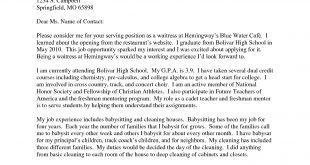Cover Letter Template High School  