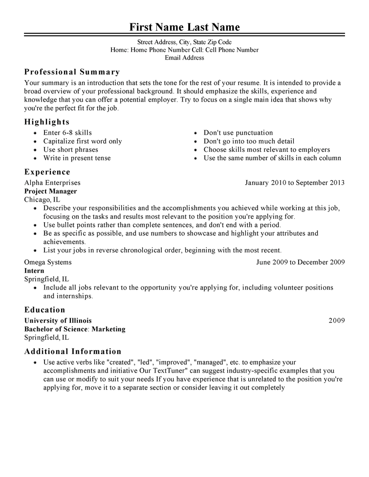 Cv Template Job  