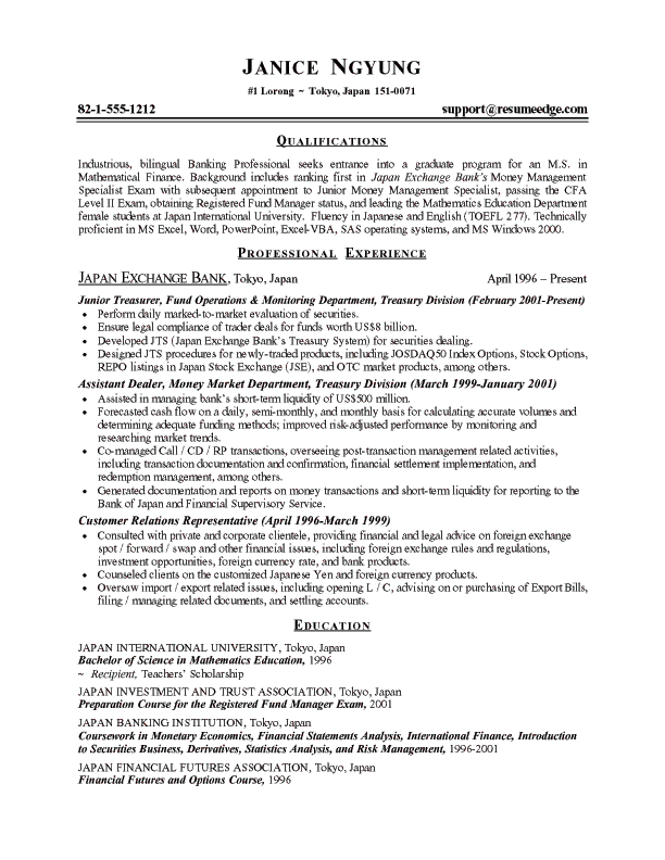 Resume Format Graduate School  