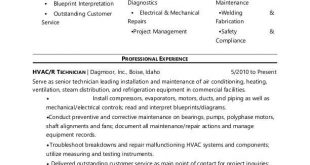 A C Technician Resume Format  