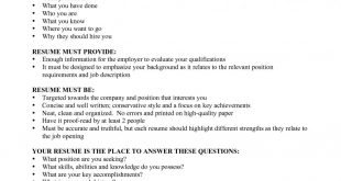 Resume Format Requirements  