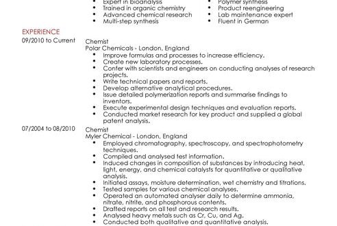 Cv Template Chemistry  