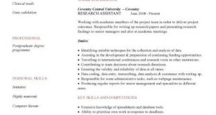 Cv Template Research Assistant  