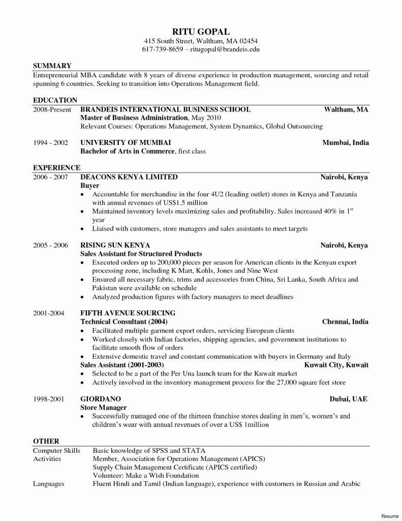 Cv Template Harvard  