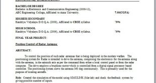 E Tc Engineer Resume Format  