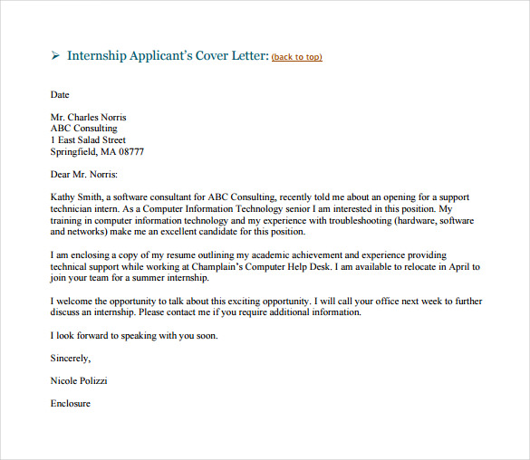 Email Cv Cover Letter Template  