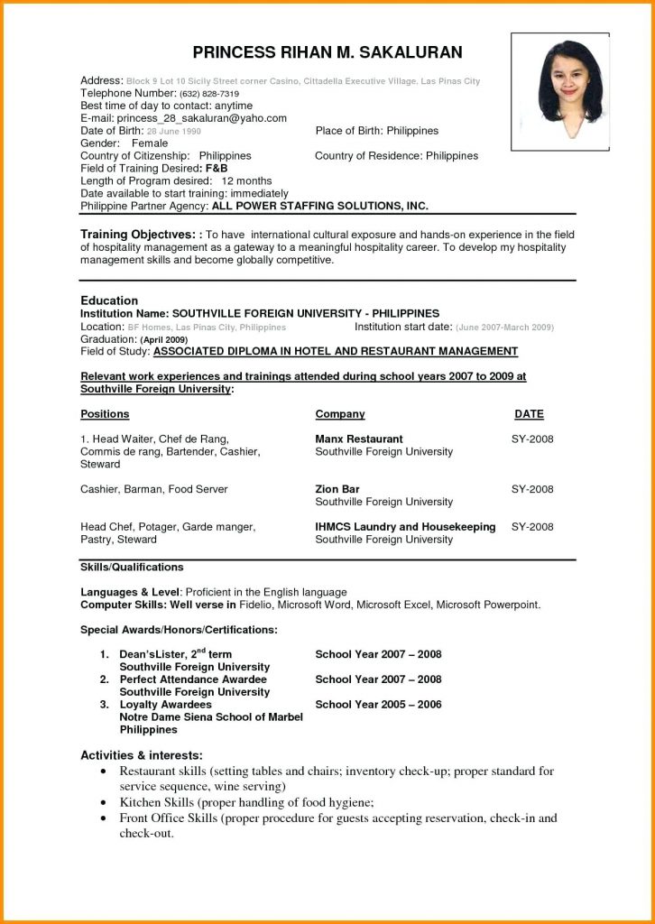 M Sc Nursing Resume Format  