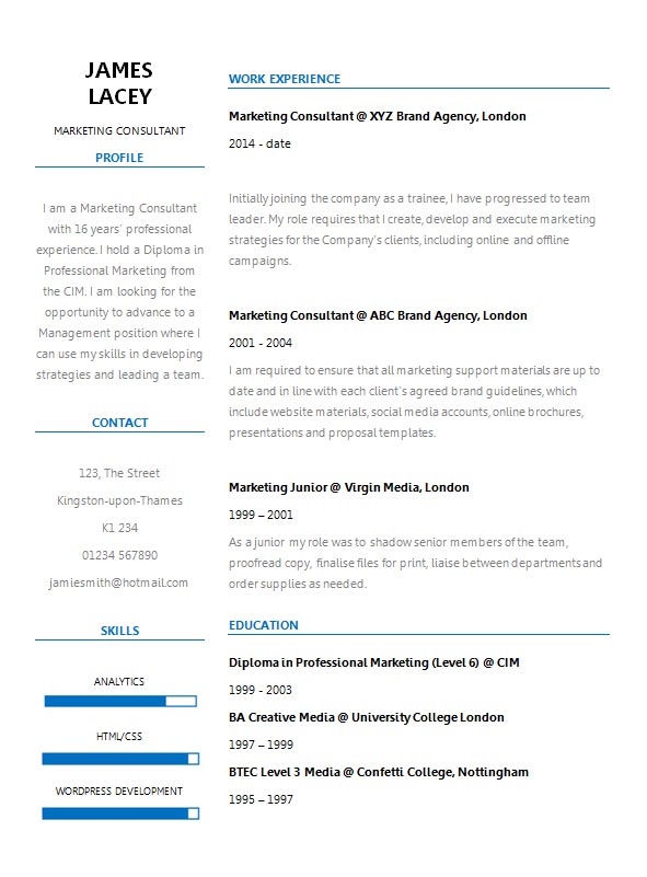 2 Column Cv Template  