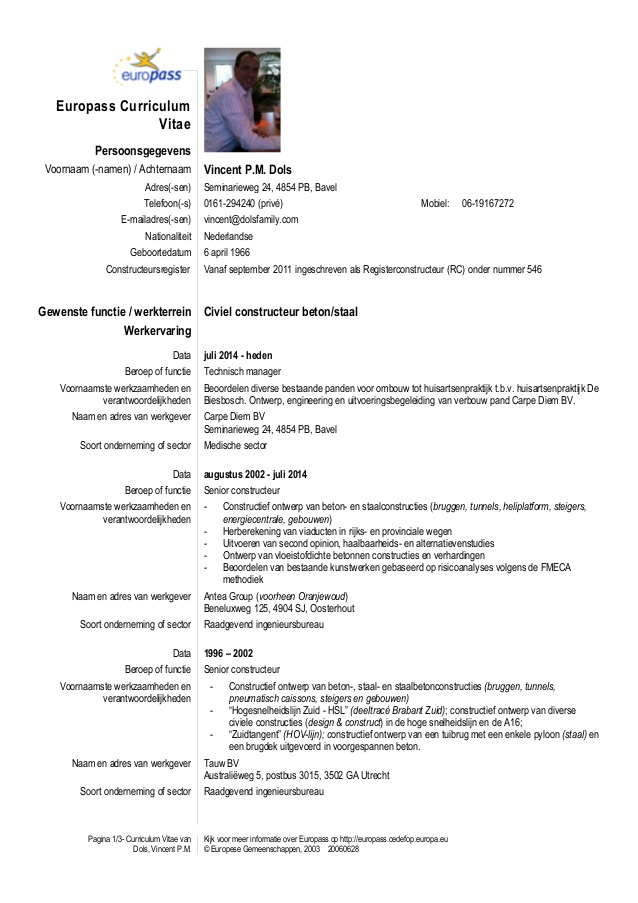 Cv Template Nederlands  