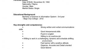 Resume Format Undergraduate  