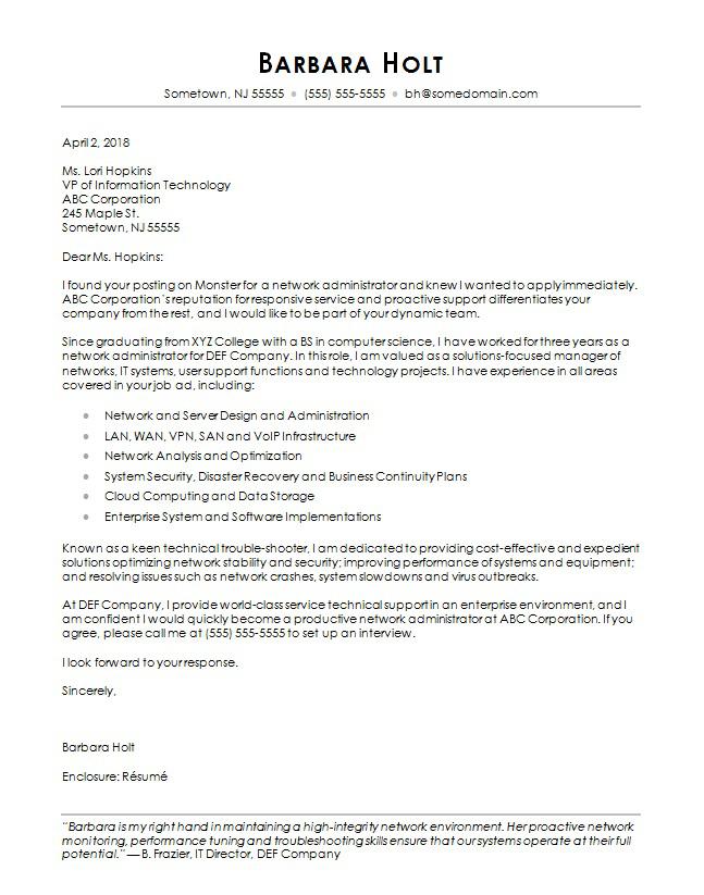 Cover Letter Template Computer Science  