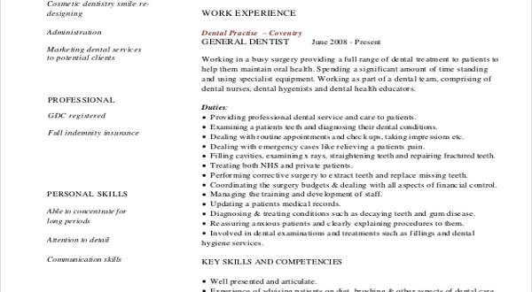 Cv Template Dentist  