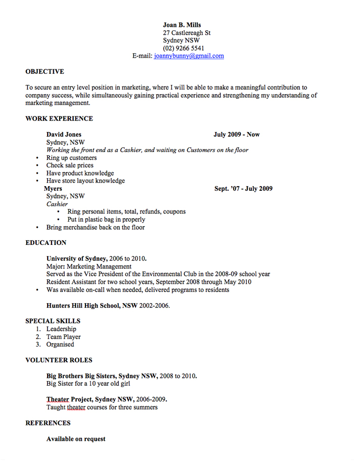 Cv Template Australia  