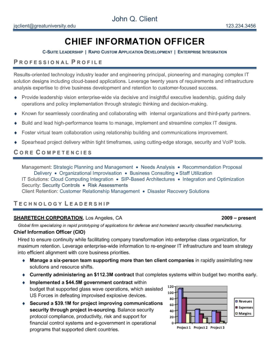 Resume Format Executive  