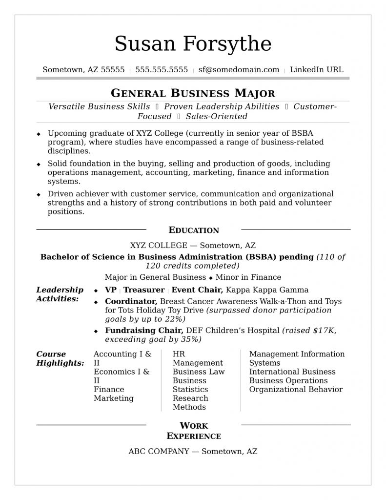 Resume Format For College Students  