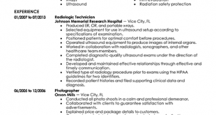 X Ray Technician Resume Format  