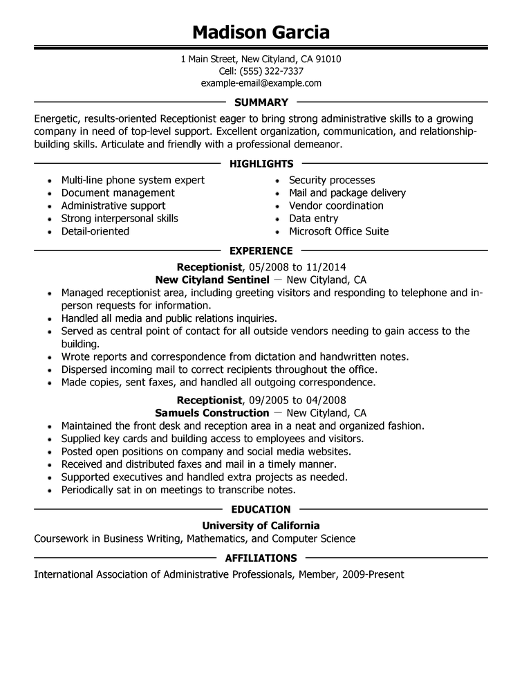 Resume Format Examples For Job  