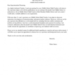 Cover Letter Template For Teachers  