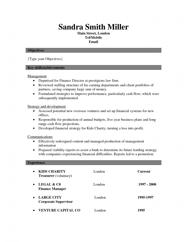 Resume Format Key Skills  