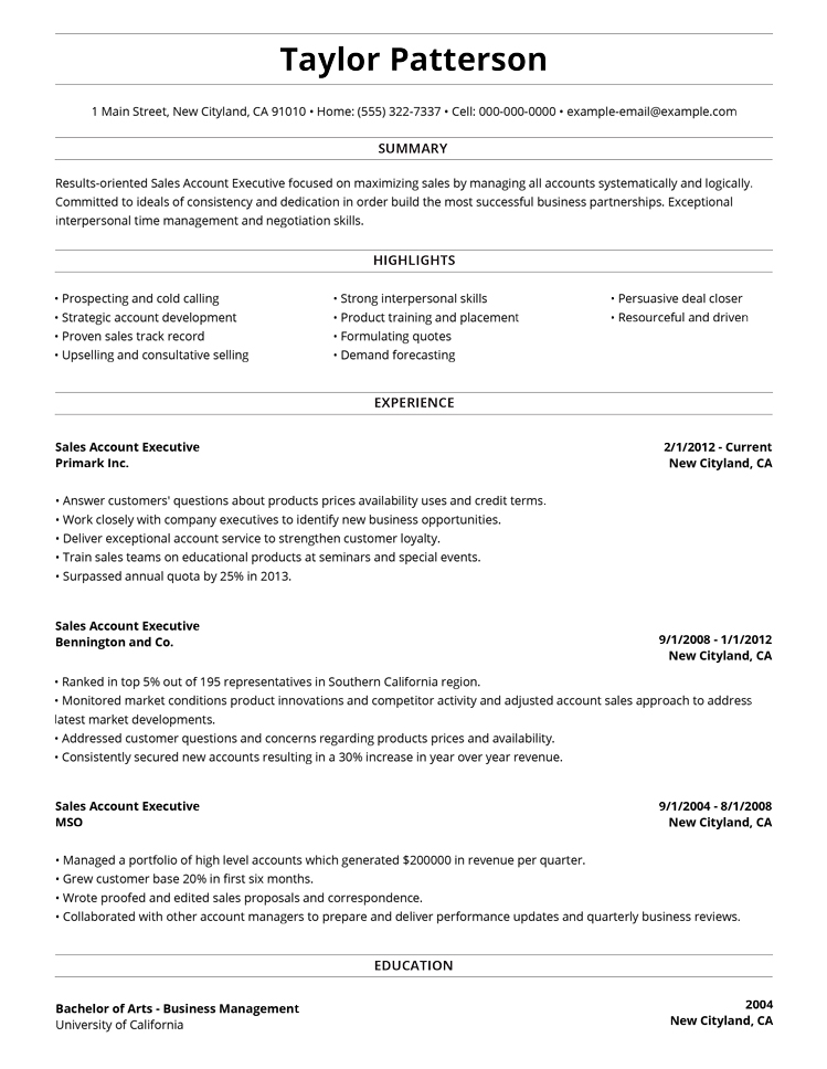 Resume Format Professional  