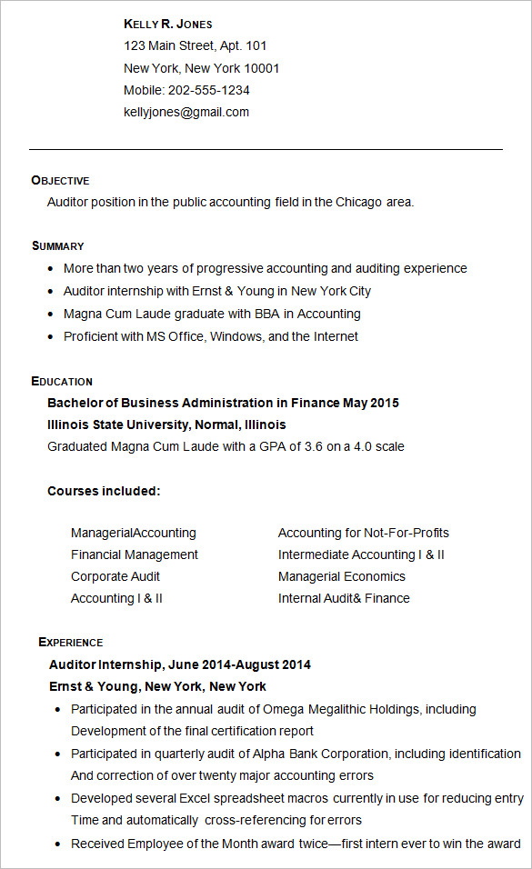 Resume Format College  