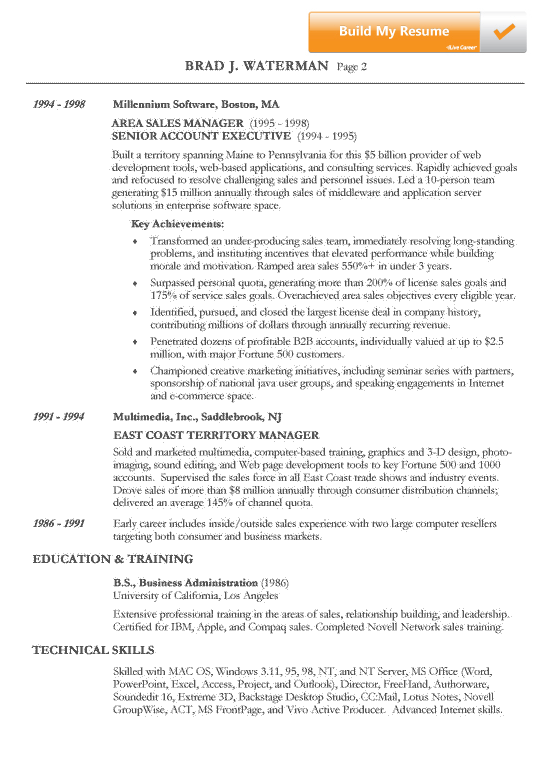 Resume Format Not Chronological  