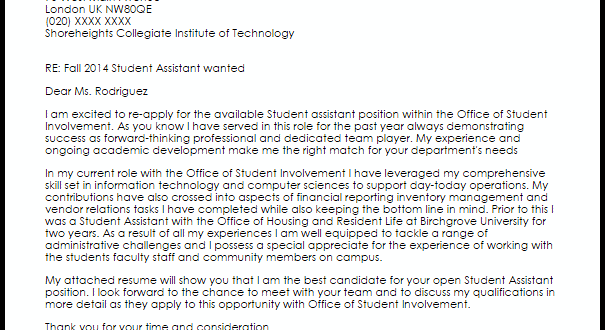 Cover Letter Template Uk Student  