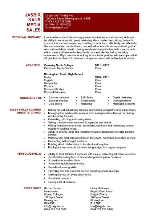 Cv Template Journalist  