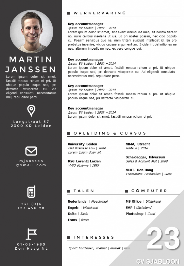 Cv Template Kopen  