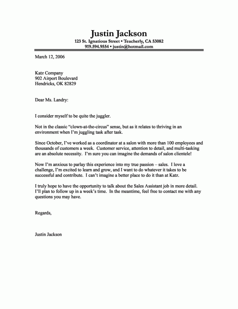 Cover Letter Template Graduate  