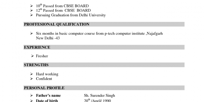 Resume Format In Cv  