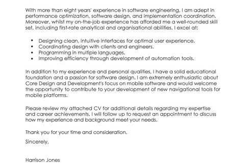 Cover Letter Template Software Engineer  