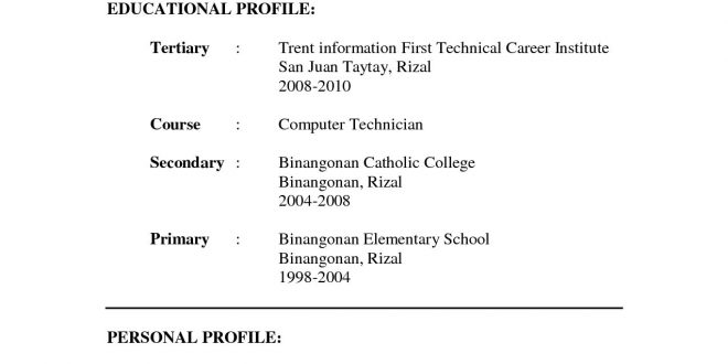 Example Of Resume Format  