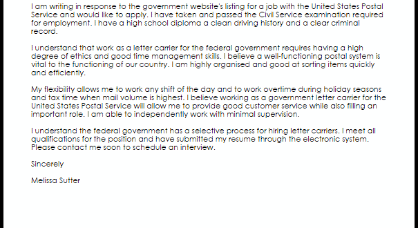 Cover Letter Template Government Job  