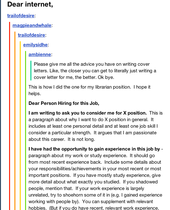 Cover Letter Template Tumblr  