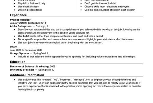 Traditional 2 Resume Format  