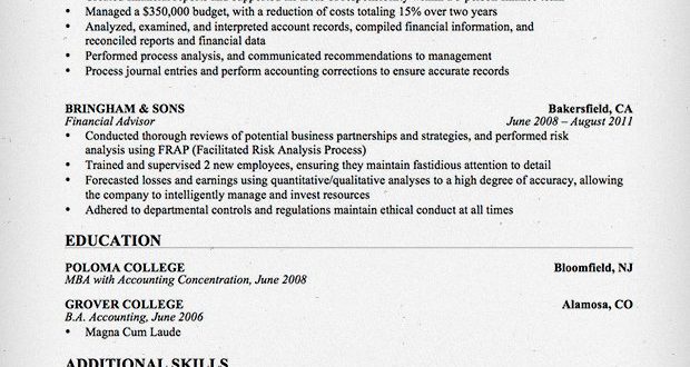 Resume Format Accountant  