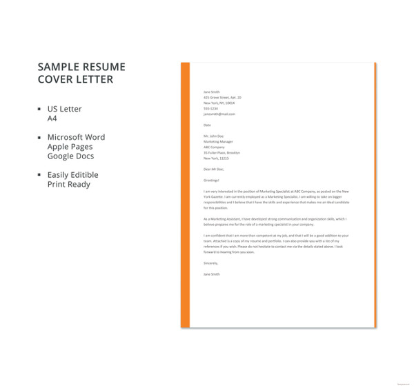 Cover Letter Template Simple  