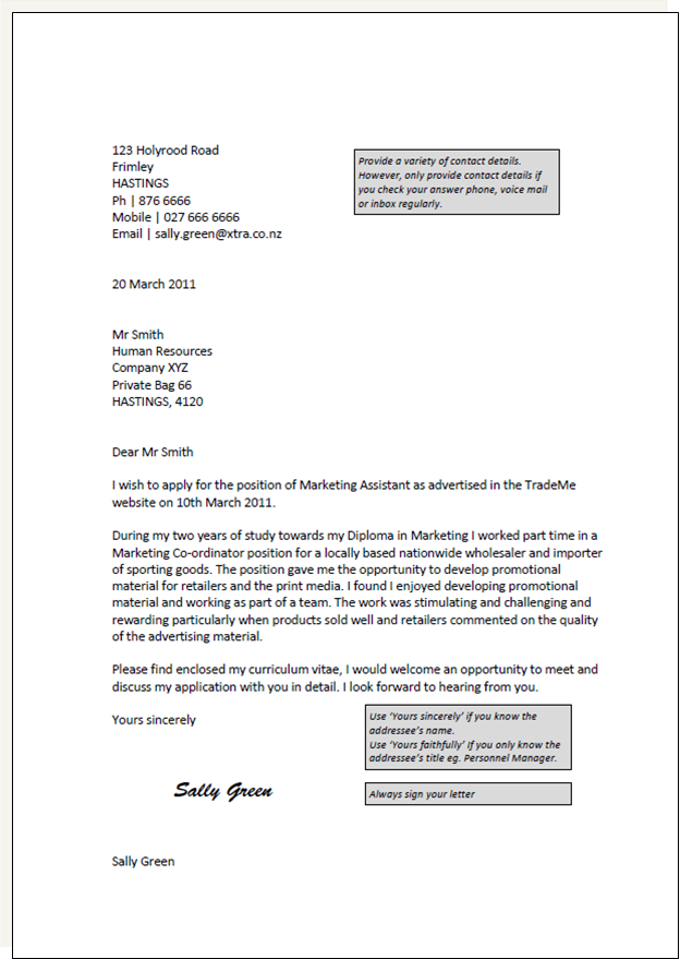 Cover Letter Template Nz  