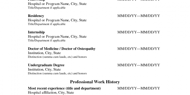 Cv Template Physician  