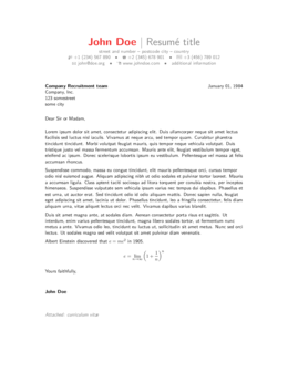 Cover Letter Template Latex  