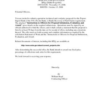 Cover Letter Quotation Template  