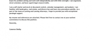 Cover Letter Template Paralegal  