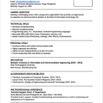 Resume Format New Graduate  